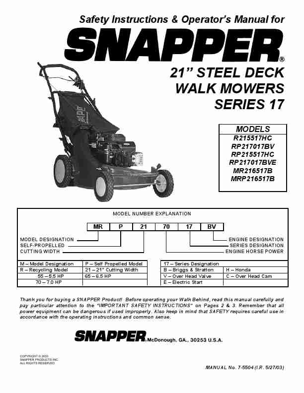 Snapper Lawn Mower MR216517B-page_pdf